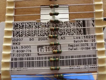 Прецизионные металлические пленочные резисторы 1/4W200K 0,25W200K 1%