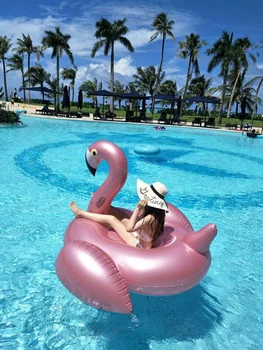 Кольцо для плавания знаменитостей с сеткой фламинго из розового золота, крепление для воды, надувные игрушки, надувная надувная кровать для пляжа с плавающим рядом, принадлежности для плавания