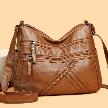Сумки через плечо большой емкости для женщин, новинка 2023 года, высококачественные кожаные сумки-мессенджеры, модная сумка-тоут, роскошные дизайнерские сумки